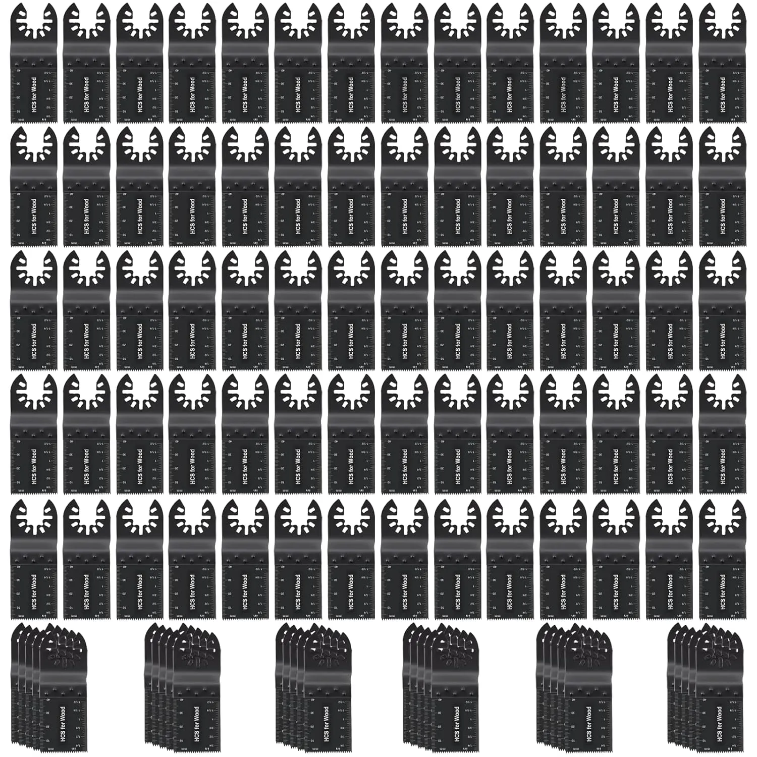 100Pcs Oscillating Saw Blades, Universal Oscillating Tool Blades, Multi Tool Blades Kits for Wood Plastics Metal,Quick Release Blades for Dewalt Ryobi Bosch Milwaukee