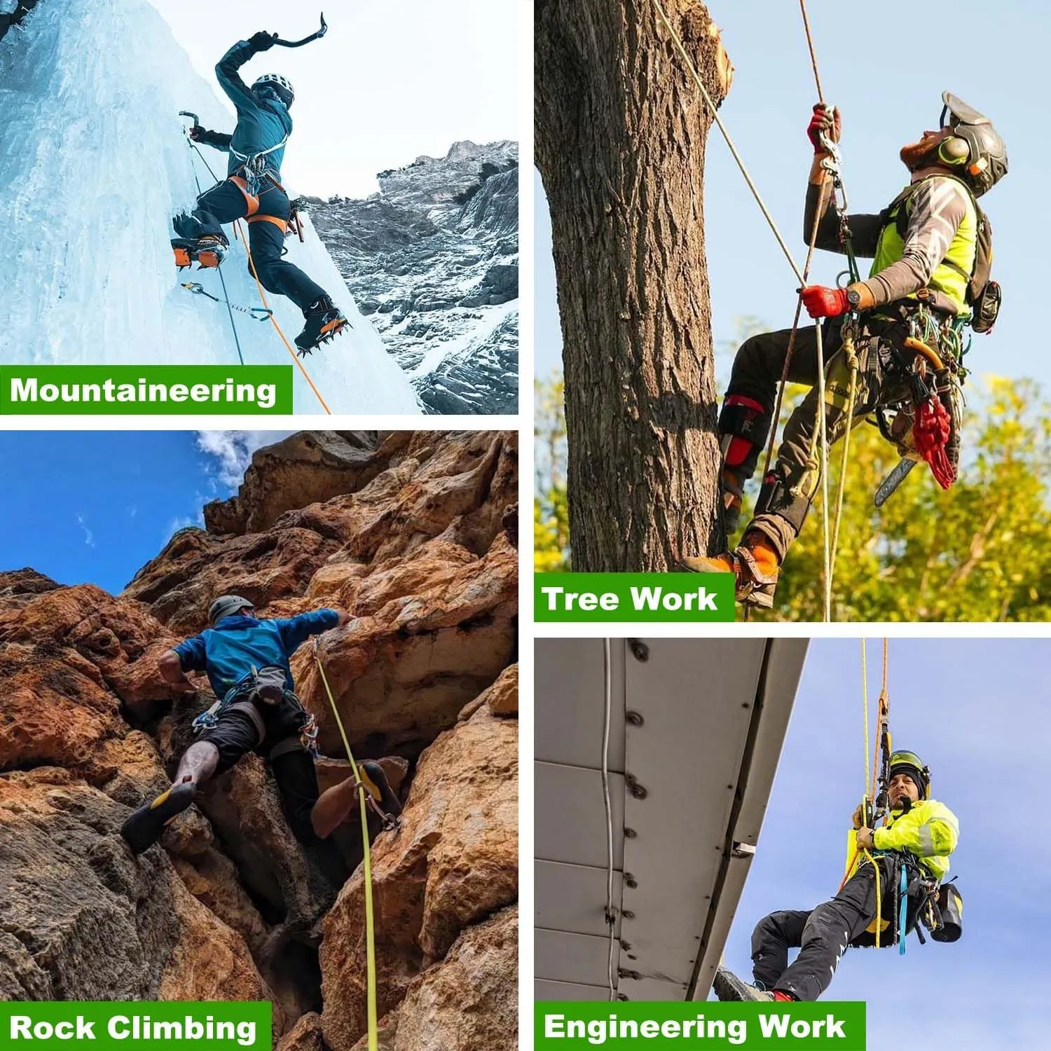 1/2 Inch Double Braided Arborist Rope Strong Polyester Rope 48 Strands for Tree Work Climbing Pulling Sailing Swing