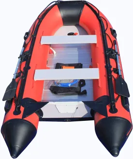 12.5 ft Inflatable Boat Raft Fishing Dinghy Pontoon Boat with Aluminum Floor