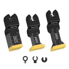 15 PCS Titanium Oscillating Saw Blades Metal Cutting, Universal Multitool Blades for Soft Metal Nails Hard Material and Wood Plastic, Multi Tool Blades Kits Fit Dewalt Bosch Milwaukee Ryobi