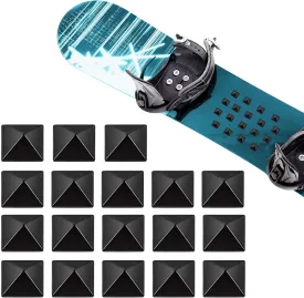 18Pcs Snowboard Stomp Pad Pyramid Studs Snowboard Grip Stomp Pad Anti Slip Metal Grip Snowboard Step Pad Self Adhesive Snow Board Mat Provides Extra Grip for Men Women Winter Snowboarding Ski Skiing