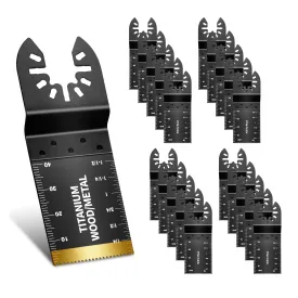 20PCS Oscillating Tool Blades, Professional Universal Titanium Oscillating Saw Blades Multitool Blades Kits for Wood Plastics Metal, Dewalt Ryobi Fein Milwaukee1 titanium blade 19 wood blades