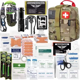 250 Pieces Survival First Aid Kit IFAK EMT Molle Pouch