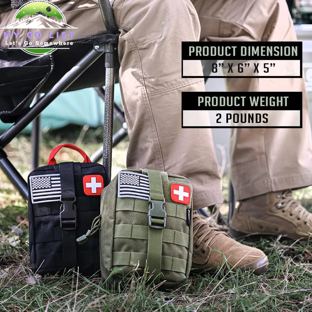 250 Pieces Survival First Aid Kit IFAK EMT Molle Pouch