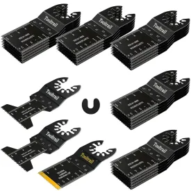 28PCS Oscillating Saw Blades,Universal Titanium Oscillating Tool Blades for Wood,Plastic and Metal,Multi Tool Blades Kits Fit Dewalt Ryobi Milwaukee Rockwell Fein (28)