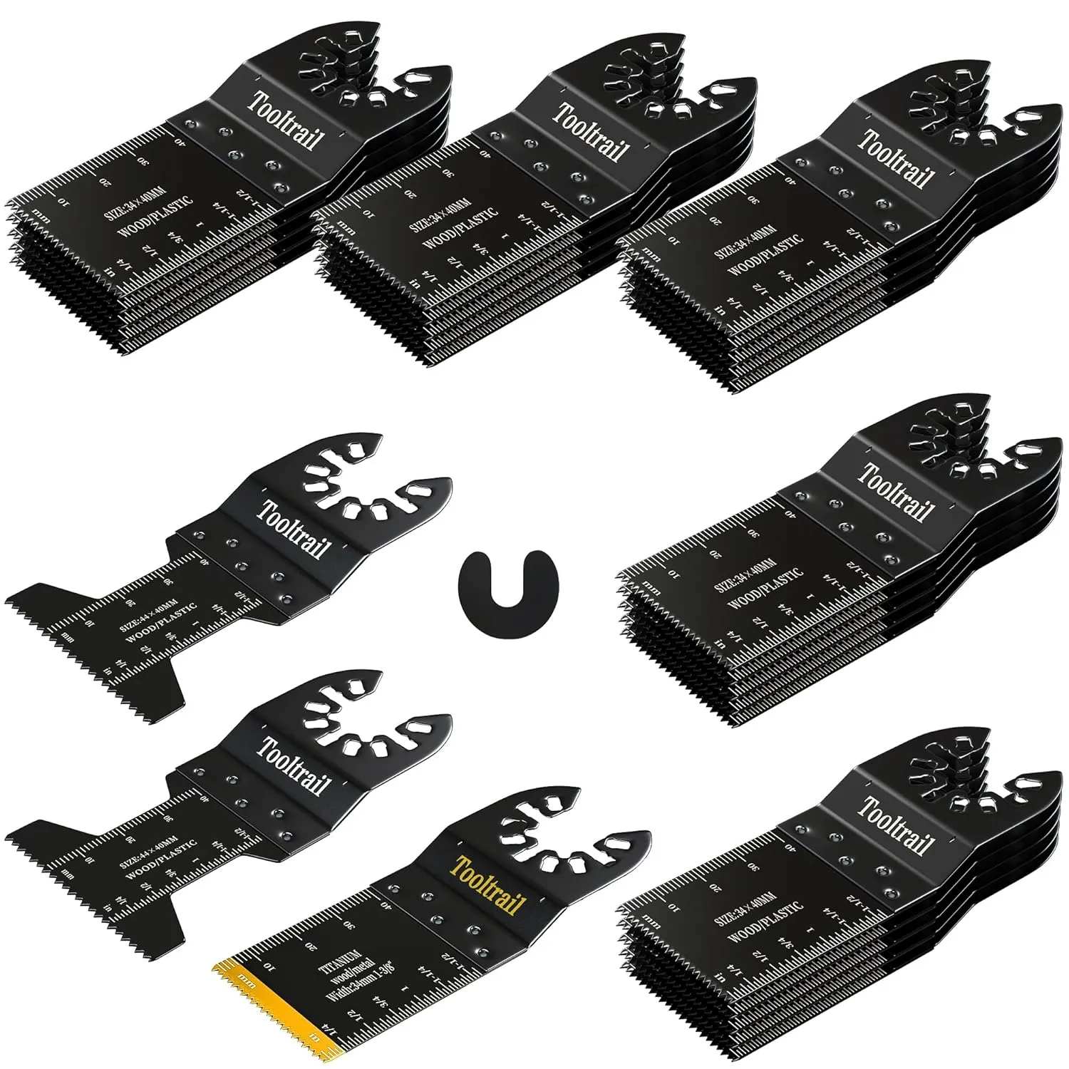 28PCS Oscillating Saw Blades,Universal Titanium Oscillating Tool Blades for Wood,Plastic and Metal,Multi Tool Blades Kits Fit Dewalt Ryobi Milwaukee Rockwell Fein (28)