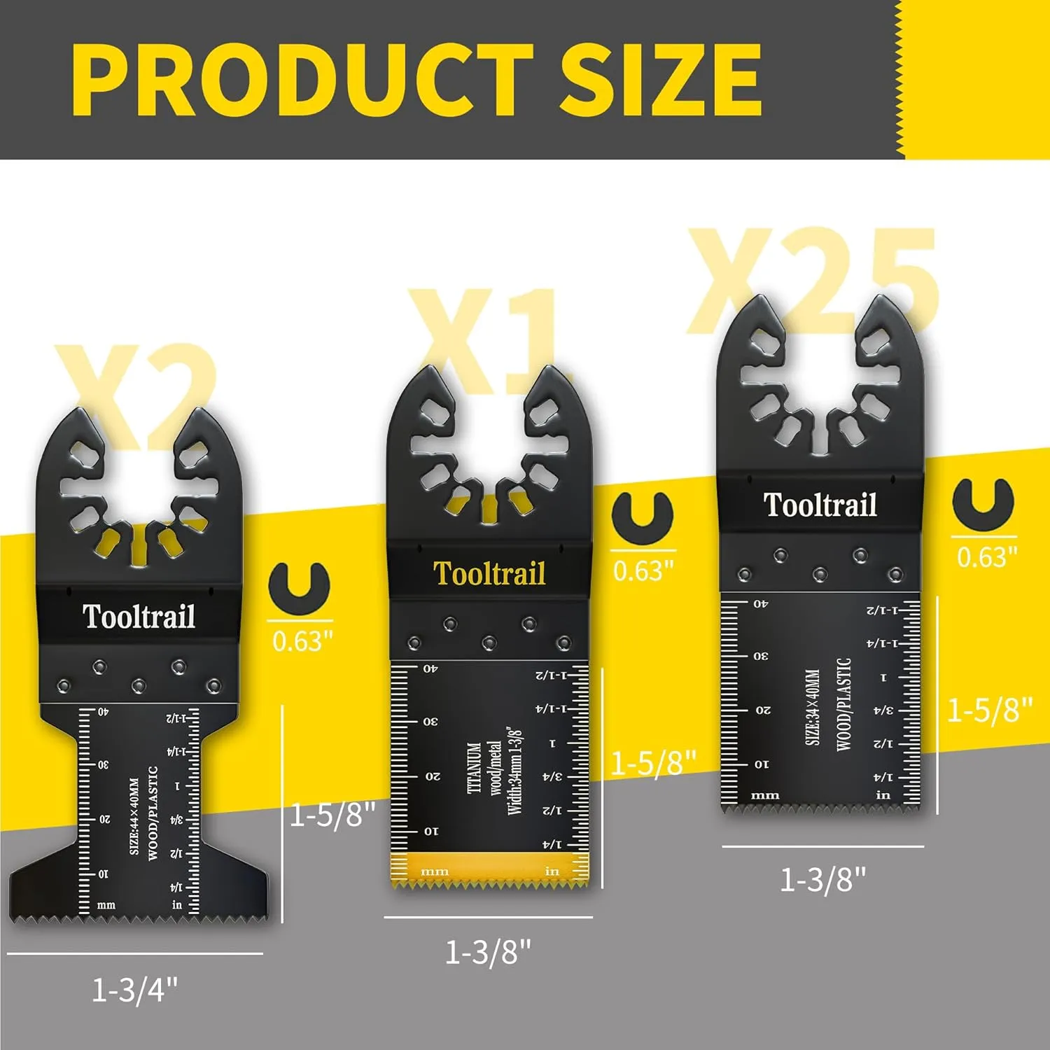 28PCS Oscillating Saw Blades,Universal Titanium Oscillating Tool Blades for Wood,Plastic and Metal,Multi Tool Blades Kits Fit Dewalt Ryobi Milwaukee Rockwell Fein (28)