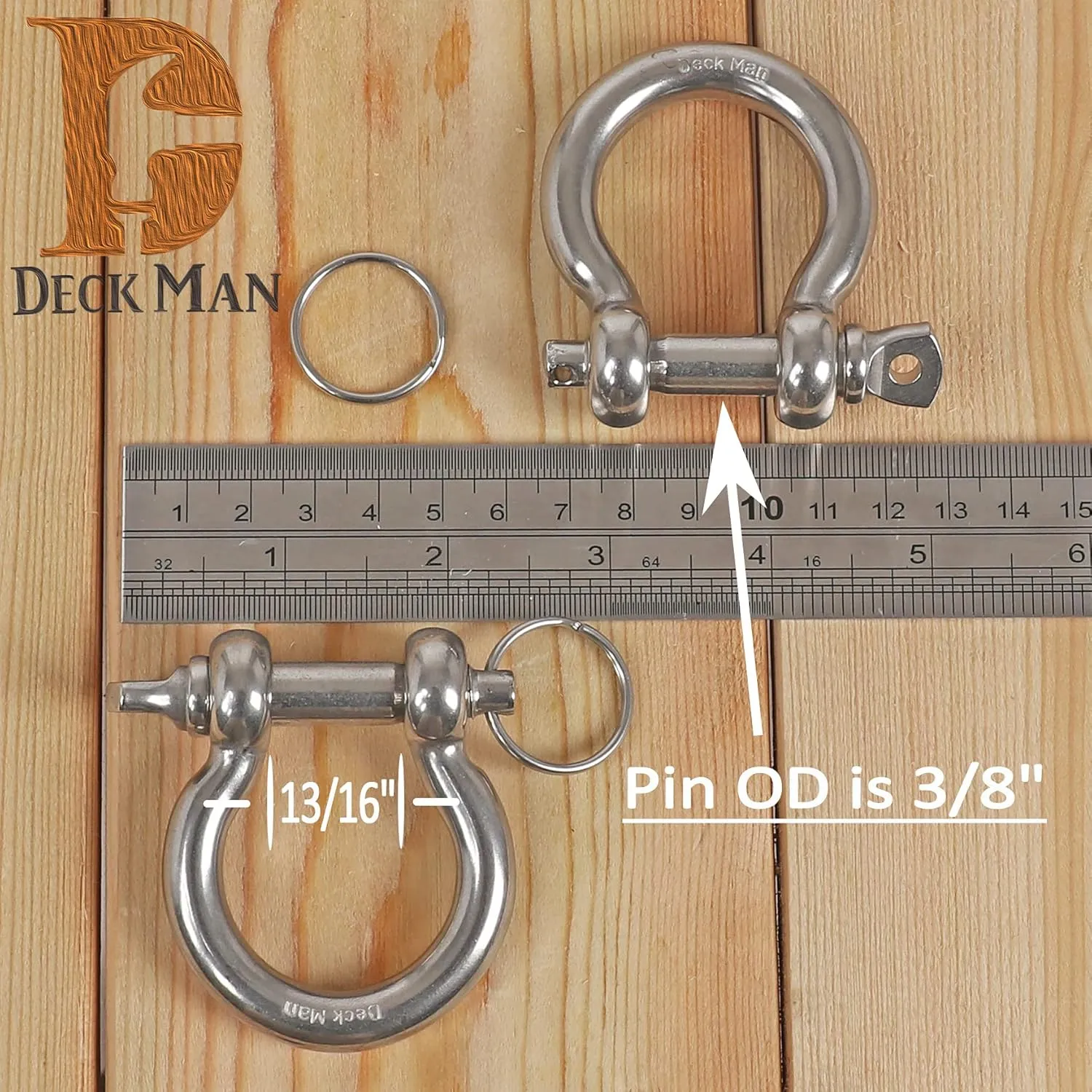 316 Stainless Steel Boat Anchor Chain with 2 Pcs Anti-Off Shackles, Marine Grade