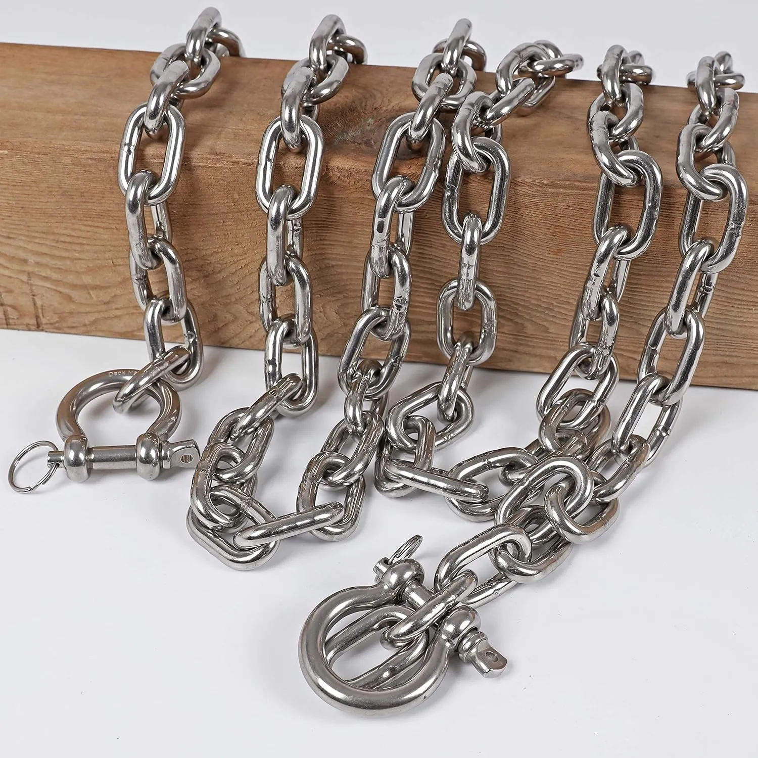 316 Stainless Steel Boat Anchor Chain with 2 Pcs Anti-Off Shackles, Marine Grade