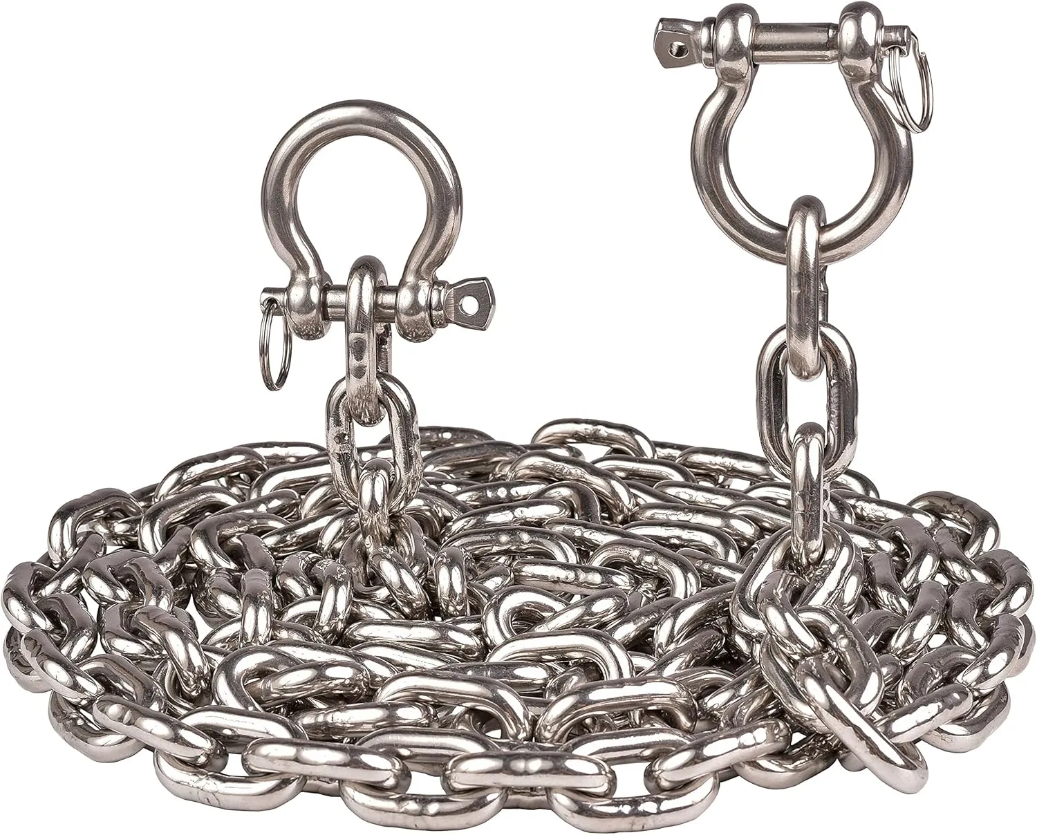316 Stainless Steel Boat Anchor Chain with 2 Pcs Anti-Off Shackles, Marine Grade