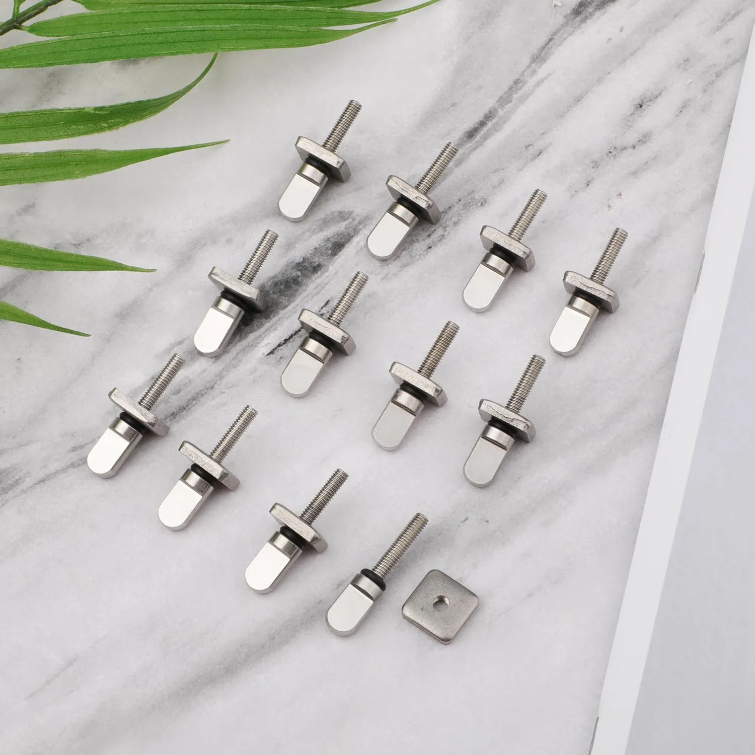 316 Stainless Steel Fin Screws, No Tool Surfboard Fin Screws with O Rings Paddle Board Fin Replacement for SUP Paddleboard Longboard Surfing Accessories