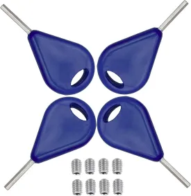 4pcs Surf Fin Key & Screws for Longboard Surfing Kayak Paddleboard Surfboard Sup Surf Paddle Board Fin Replacement Install Remove Tool Accessories Blue