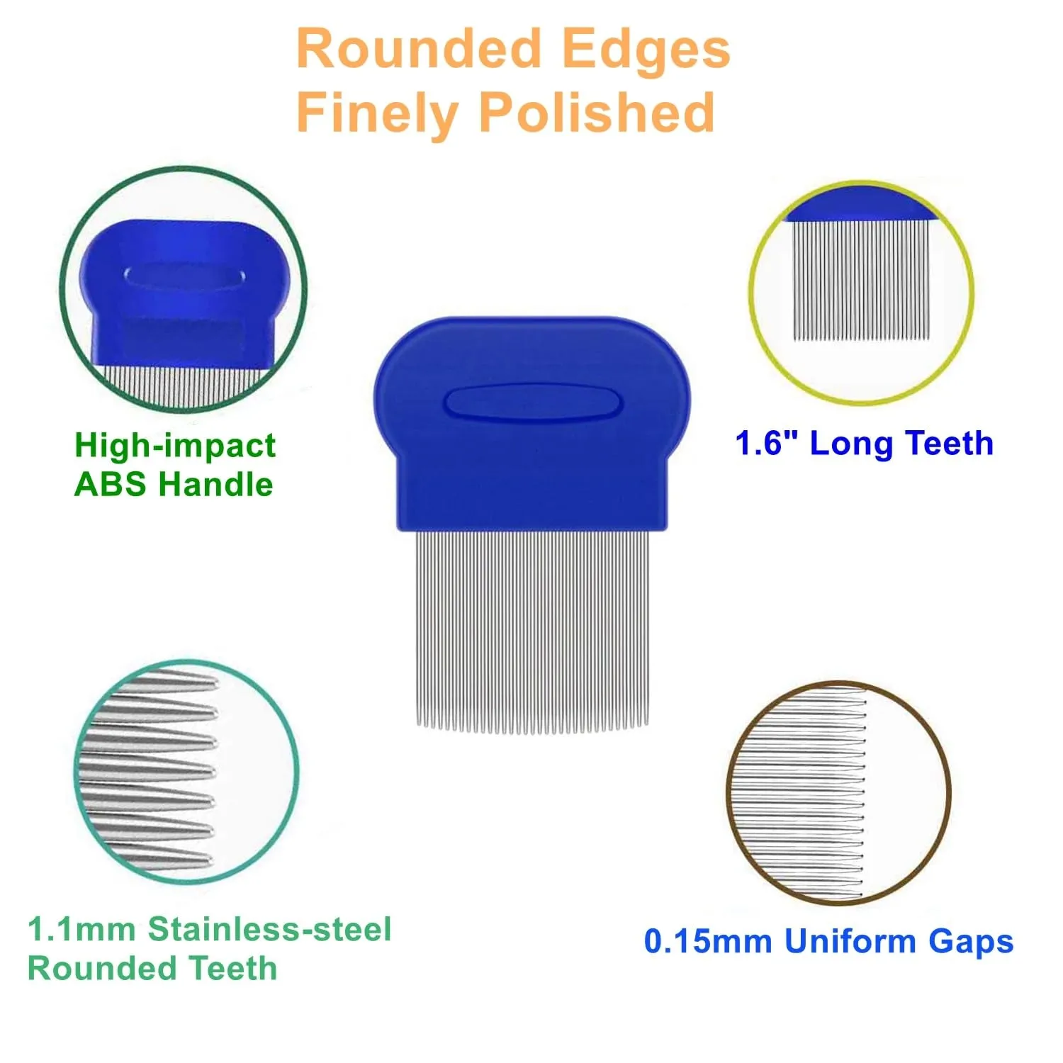 5 Pack Flea Lice Comb,Stainless Steel Dog Cat Grooming Combs with Rounded Teeth,Double Sided Professional Pet Tear Stain Remover,Dematting Tool for Small, Ideal for All Pet