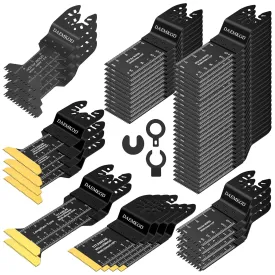 55 Pack Oscillating Tool Blade Kit, Professional Multitool Blades for Soft Metal Nails and Hard Wood Plastic, Multi Tool Blades Kits for Oscillating Tool Accessories, 6 Types Saw Blades