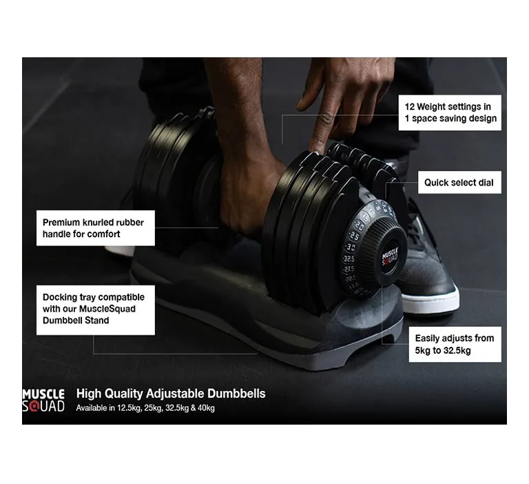 5kg - 32.5kg Quick Select Adjustable Dumbbell