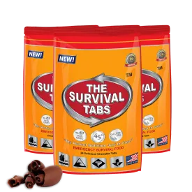6 days Survival Food tablet none-GMO gluten-free 25 years shelf life 24 Tabs Chocolate x 3 pouches