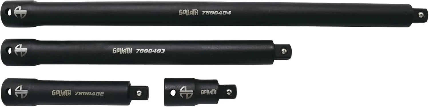 78004 4pc 1/2" Drive Goliath High Torque-Saver Impact Extension Bar Set 2.5" -15"