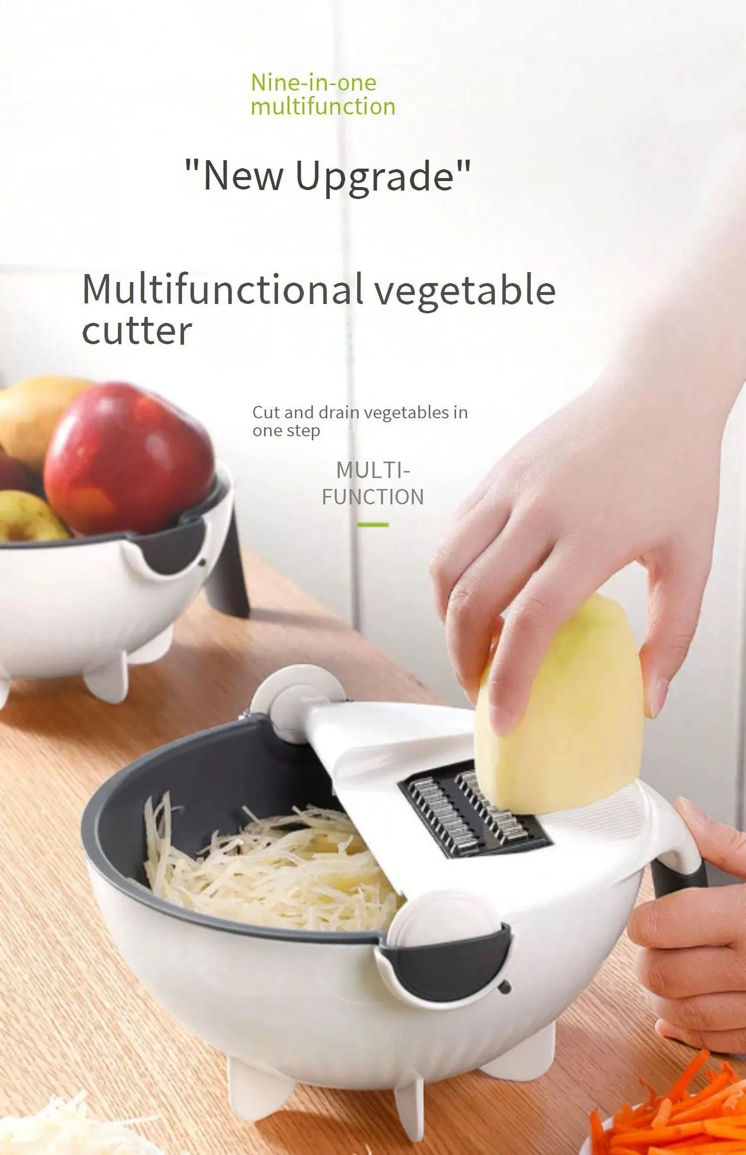 9-Piece Multi-Function Food Chopper & Slicer Set: Versatile Kitchen Tool for Effortless Meal Prep