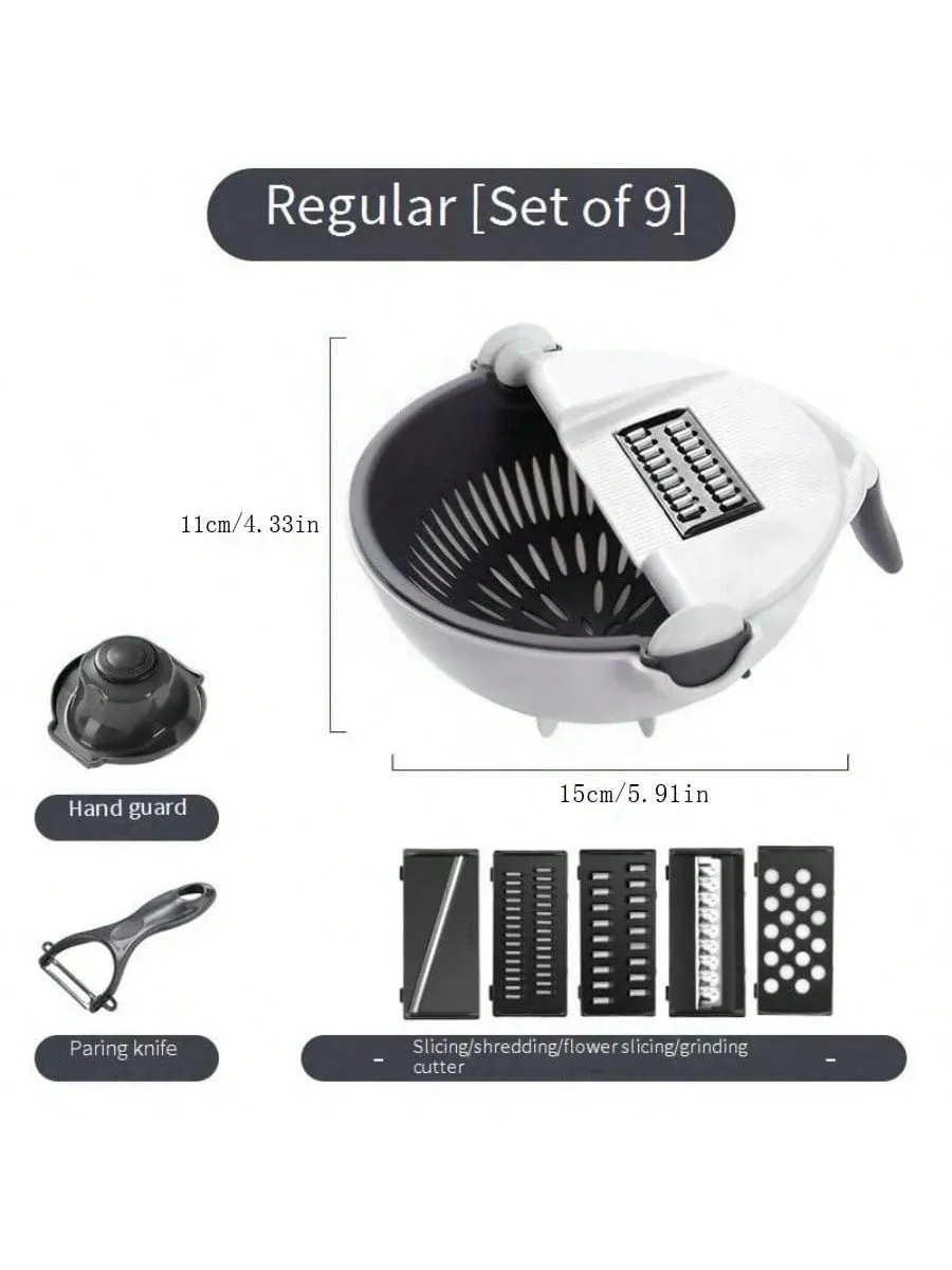 9-Piece Multi-Function Food Chopper & Slicer Set: Versatile Kitchen Tool for Effortless Meal Prep