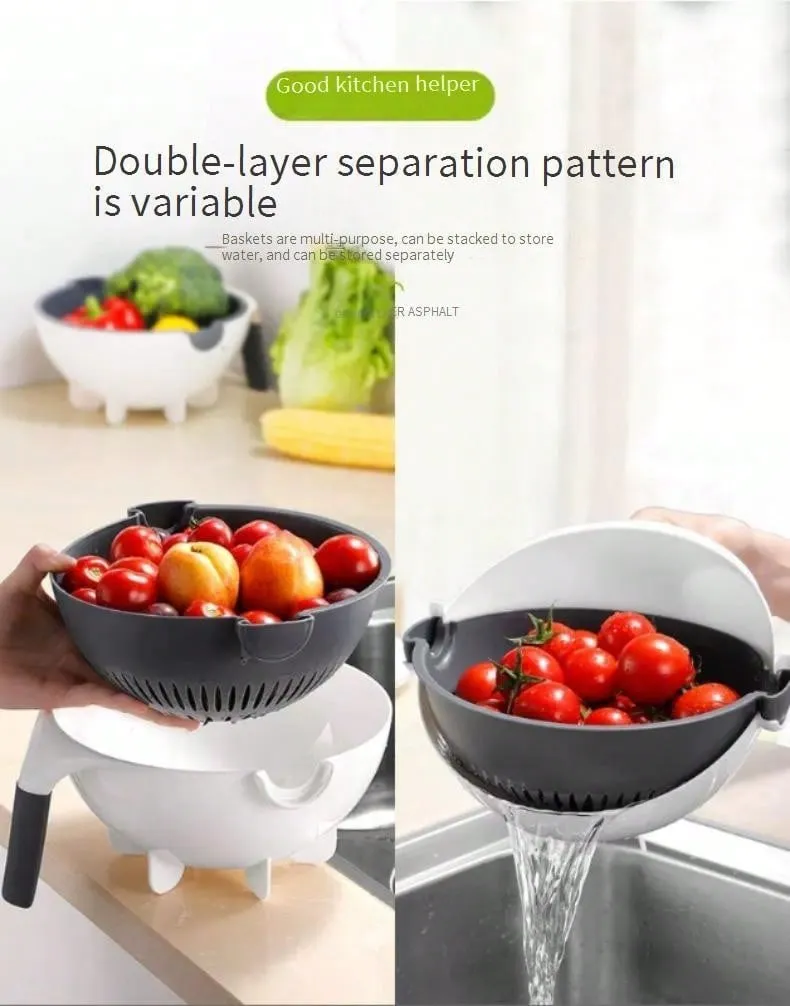 9-Piece Multi-Function Food Chopper & Slicer Set: Versatile Kitchen Tool for Effortless Meal Prep