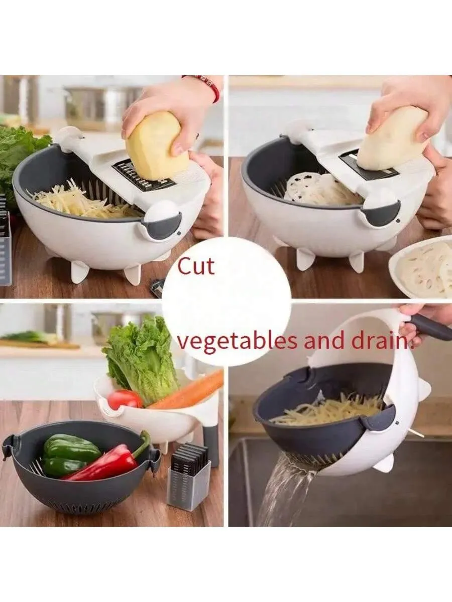 9-Piece Multi-Function Food Chopper & Slicer Set: Versatile Kitchen Tool for Effortless Meal Prep