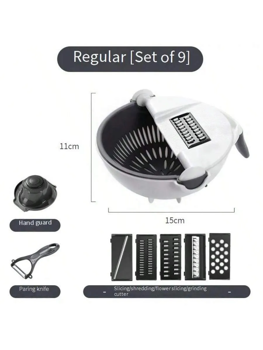 9-Piece Multi-Function Food Chopper & Slicer Set: Versatile Kitchen Tool for Effortless Meal Prep