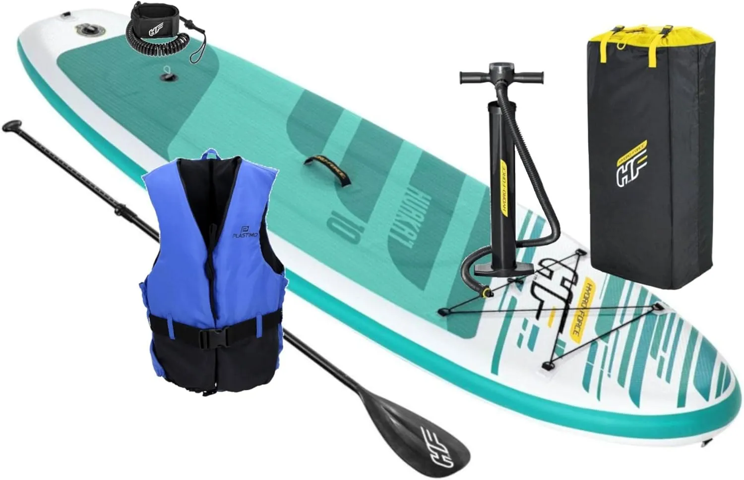 AB Tools 10ft Inflatable Stand Up Paddle Board 6" Hydro Force HuaKa'i SUP Set Pump Bag