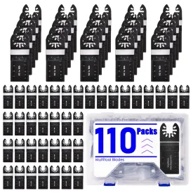 Adust 110 Wood Multi Tools Blades Kits Multitool Blades Oscillating Saw Blades Fit Dewalt Tools Ryobi Bosch Ridgid Milwaukee Rockwell Fein Multimaster Craftsman Oscillating Tool Blades (110)