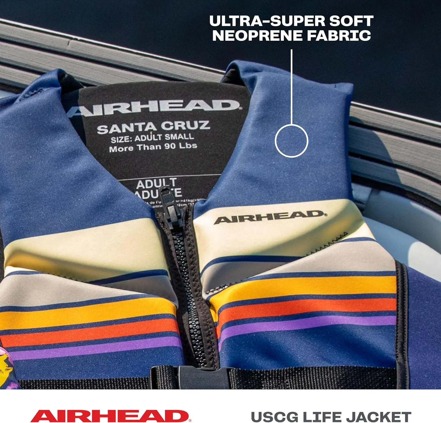 Airhead Santa Cruz Life Vest Multiple Sizes - Swim Vests for Adults, Children & Youth - Kwik Dry Neolite Fabric - USCG Approved