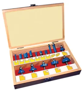 ALFA Tools RB75163 15PC .MULTI-PURPOSE ROUTER BIT SET 1/pack