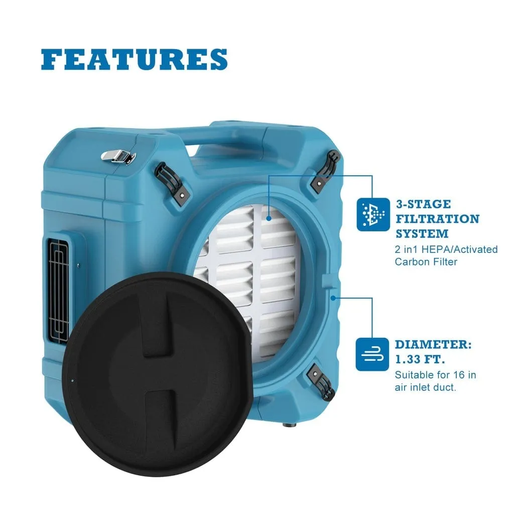 Alorair Pureairo Hepa Pro 870 Air Scrubber UV-C Light Sterilization - PureAiro HEPA Pro 870-Blue