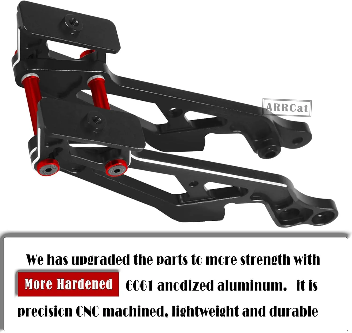 Aluminum Wing Mount Upgrades Part for 1/8 Typhon, Outcast, Kraton, Notorious, Talion 6S BLX, ARRCat Hops Up Upgrades Part, Replace AR320347 (Black Red)