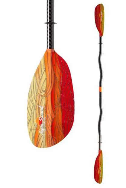 Aqua Bound Whiskey Fiberglass Posi-Lok Bent Shaft Two-Piece Kayak Paddle
