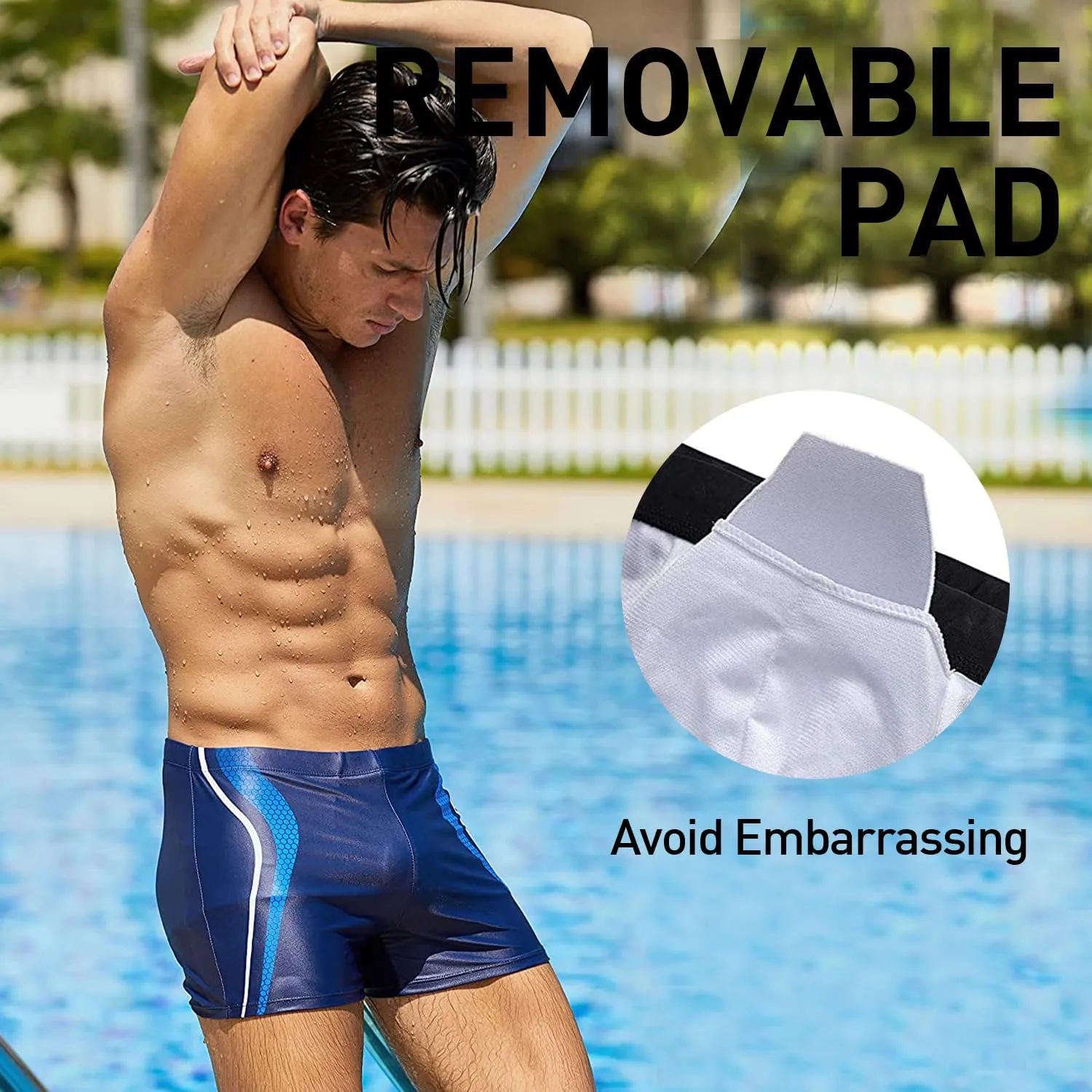 Arcweg Men's Swimming Trunks with Mesh Liner Sport Boxer Swimwear Underwear Summer Beach Board Shorts Elastic Swimsuit