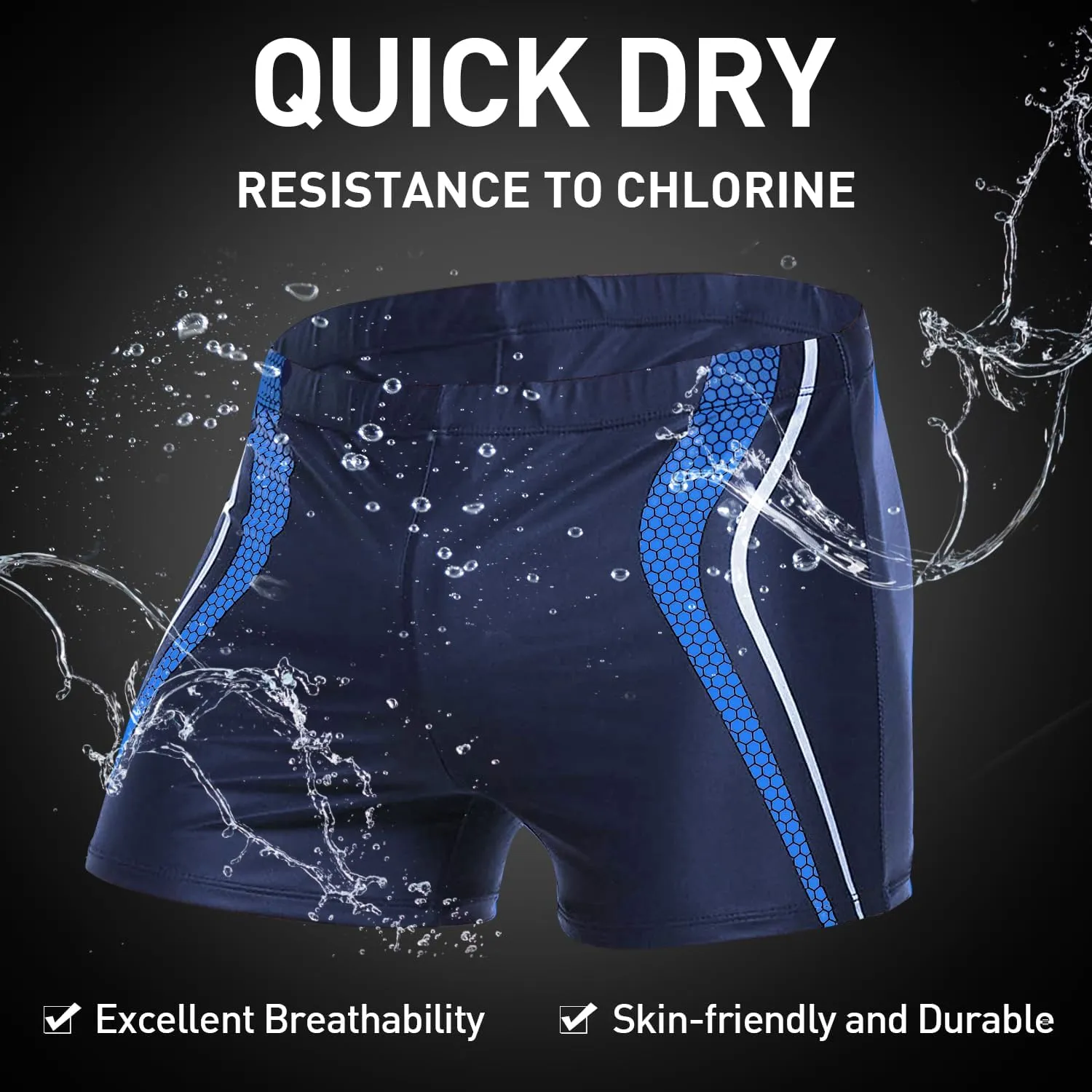 Arcweg Men's Swimming Trunks with Mesh Liner Sport Boxer Swimwear Underwear Summer Beach Board Shorts Elastic Swimsuit