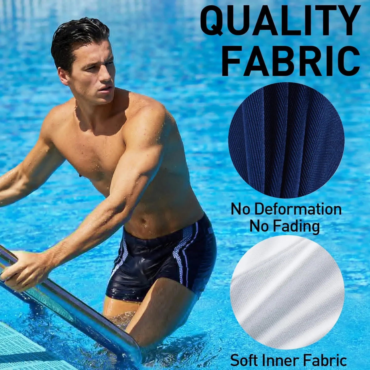 Arcweg Men's Swimming Trunks with Mesh Liner Sport Boxer Swimwear Underwear Summer Beach Board Shorts Elastic Swimsuit