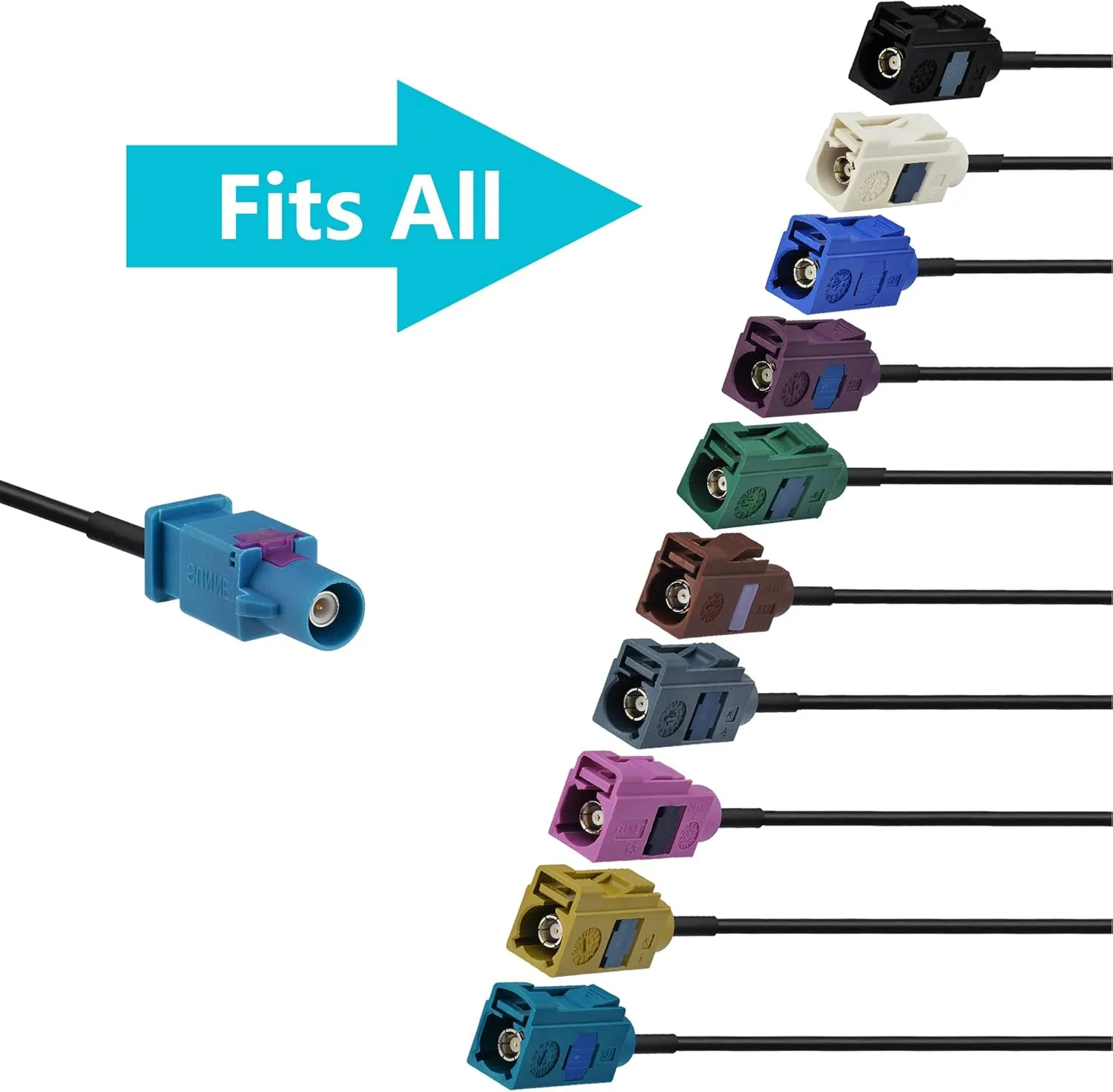 Bingfu Fakra Z Female to Male Vehicle Antenna Extension Cable 3m 10 feet for Car Stereo Android Head Unit GPS Navigation FM AM Radio Sirius XM Satellite Radio 4G LTE TEL Telematics Bluetooth Module