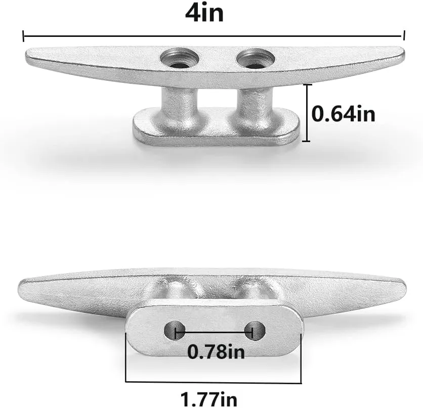 Boat Cleat, 4 inch / 6 inch 304 Stainless Steel Dock Cleat-Ideal for Marine, Deck, Nautical Decor (4 Pack/ 6 Pack)