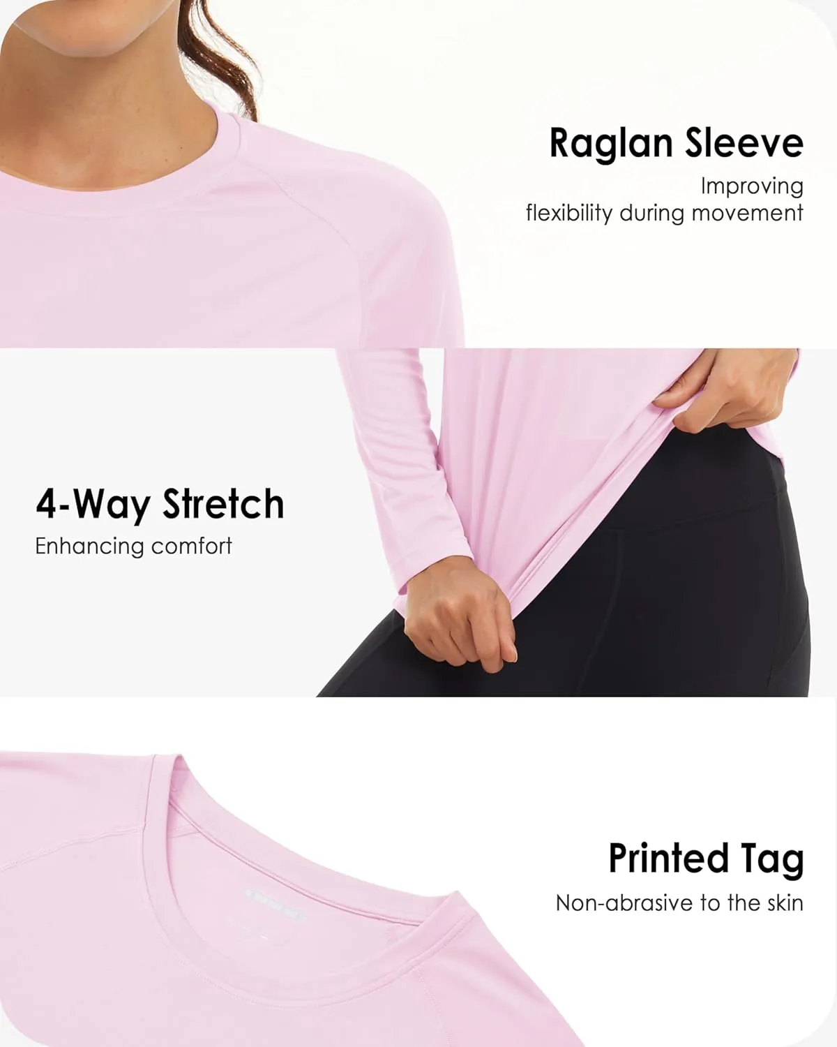 Boladeci Women's Sun Shirts UPF 50  UV Protection Rash Guard Long Sleeve Swim Shirts Quick Dry Lightweight Workout Tops