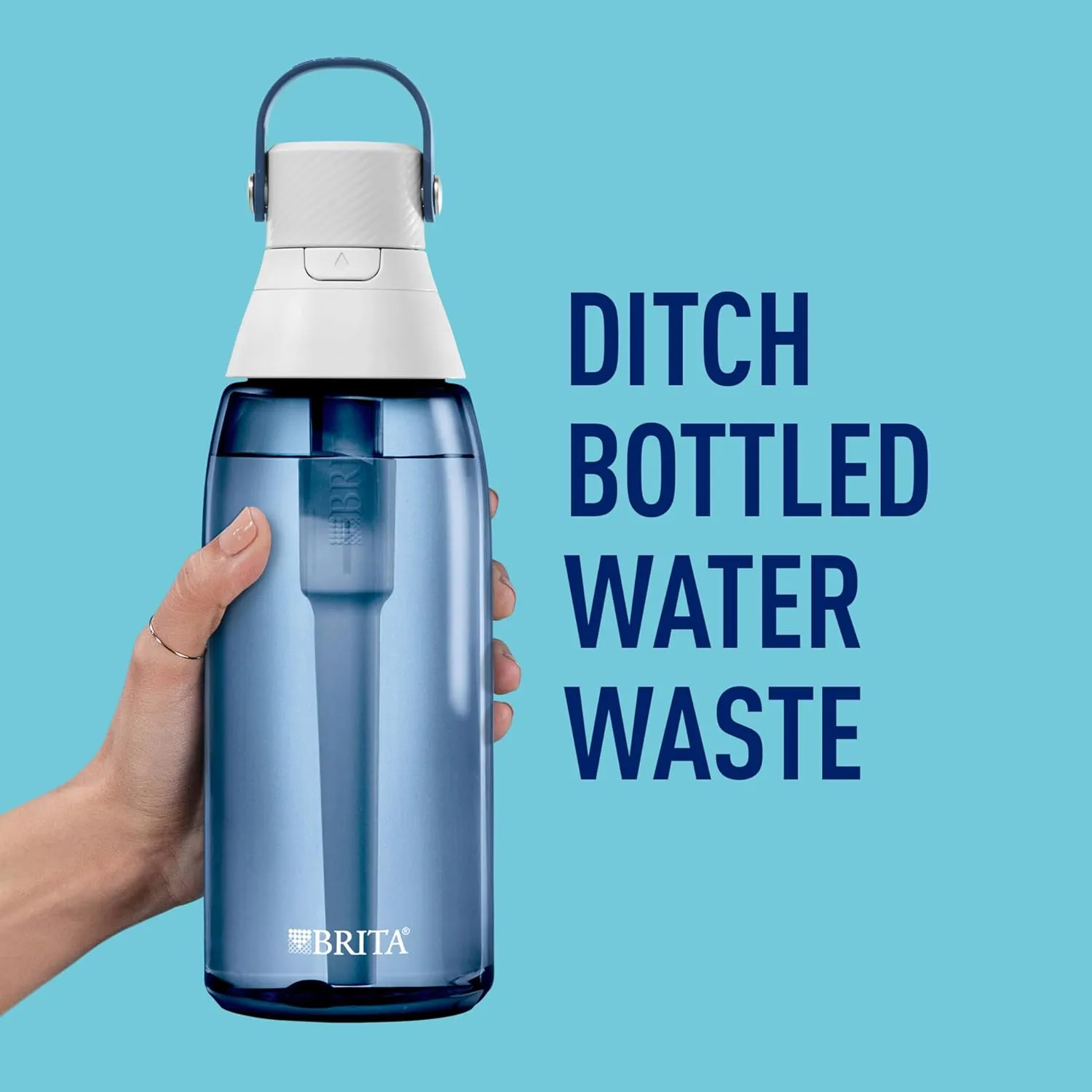 Brita Hard-Sided Plastic Premium Filtering Water Bottle, BPA-Free, Reusable, Replaces 300 Plastic Water Bottles, Filter Lasts 2 Months or 40 Gallons, Includes 1 Filter, Night Sky - 36 oz.