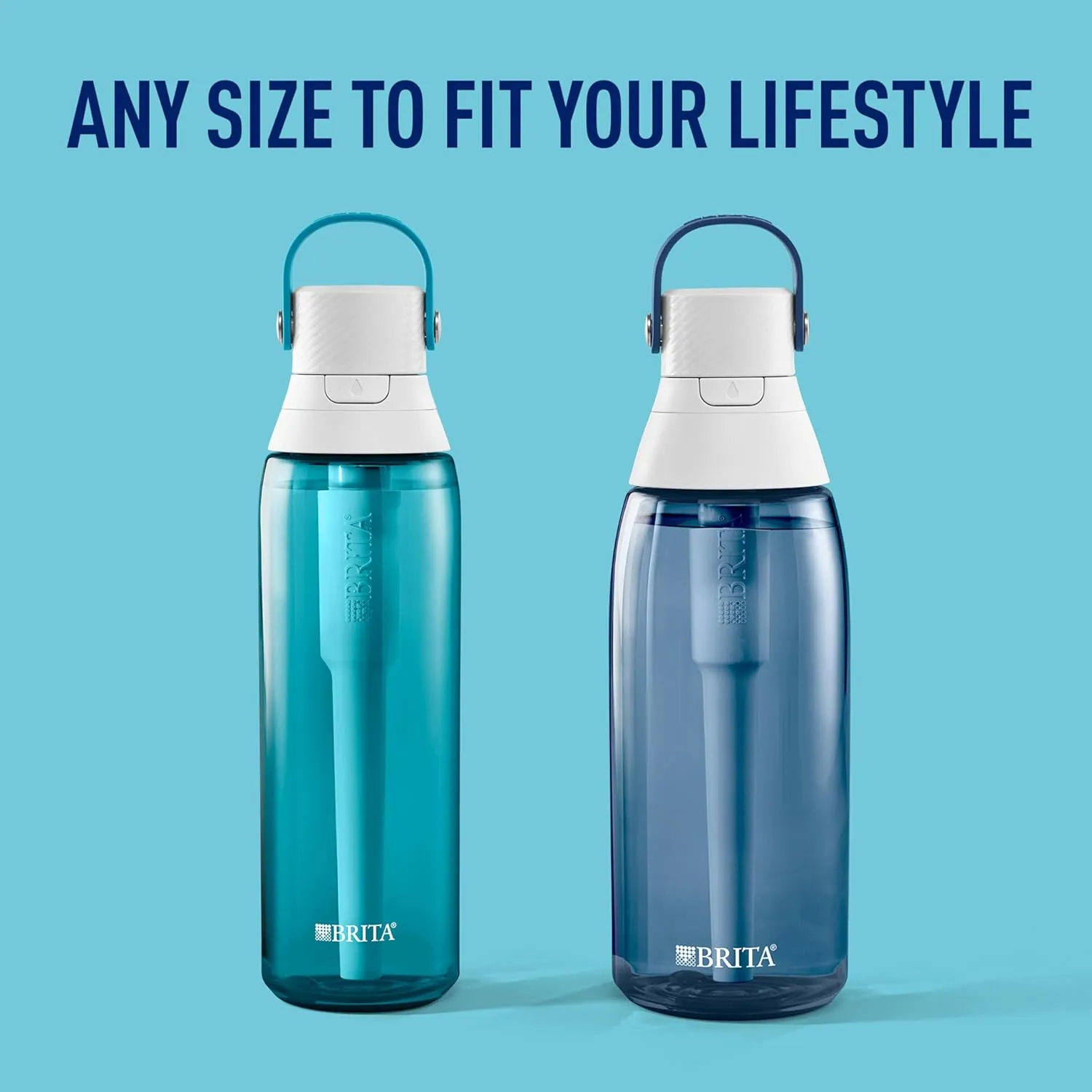 Brita Hard-Sided Plastic Premium Filtering Water Bottle, BPA-Free, Reusable, Replaces 300 Plastic Water Bottles, Filter Lasts 2 Months or 40 Gallons, Includes 1 Filter, Night Sky - 36 oz.