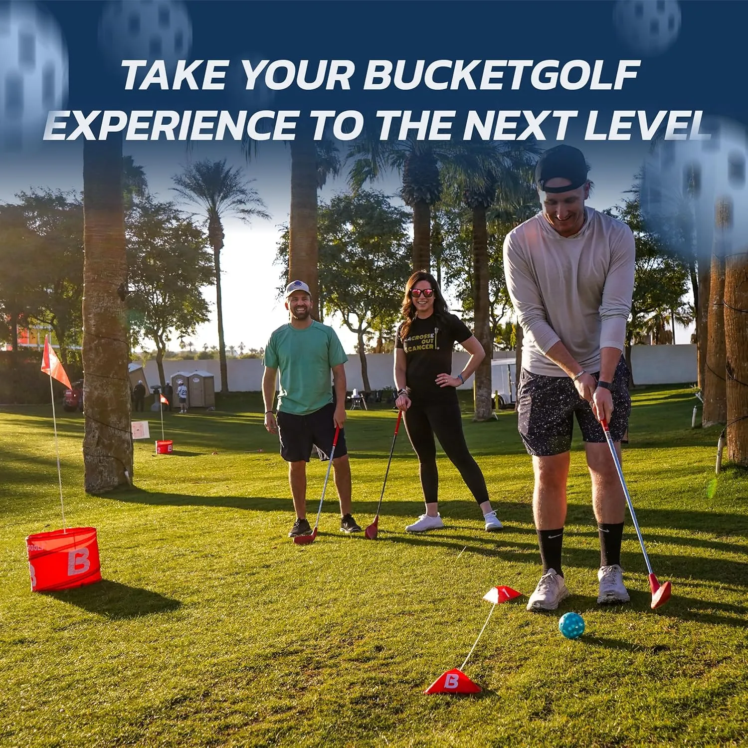 BucketGolf Club - Backyard Outdoor Golf Club with Oversize Club Head to Play BucketGolf, Hit Plastic Or Foam Golf Balls in Grass, Parks, Yards
