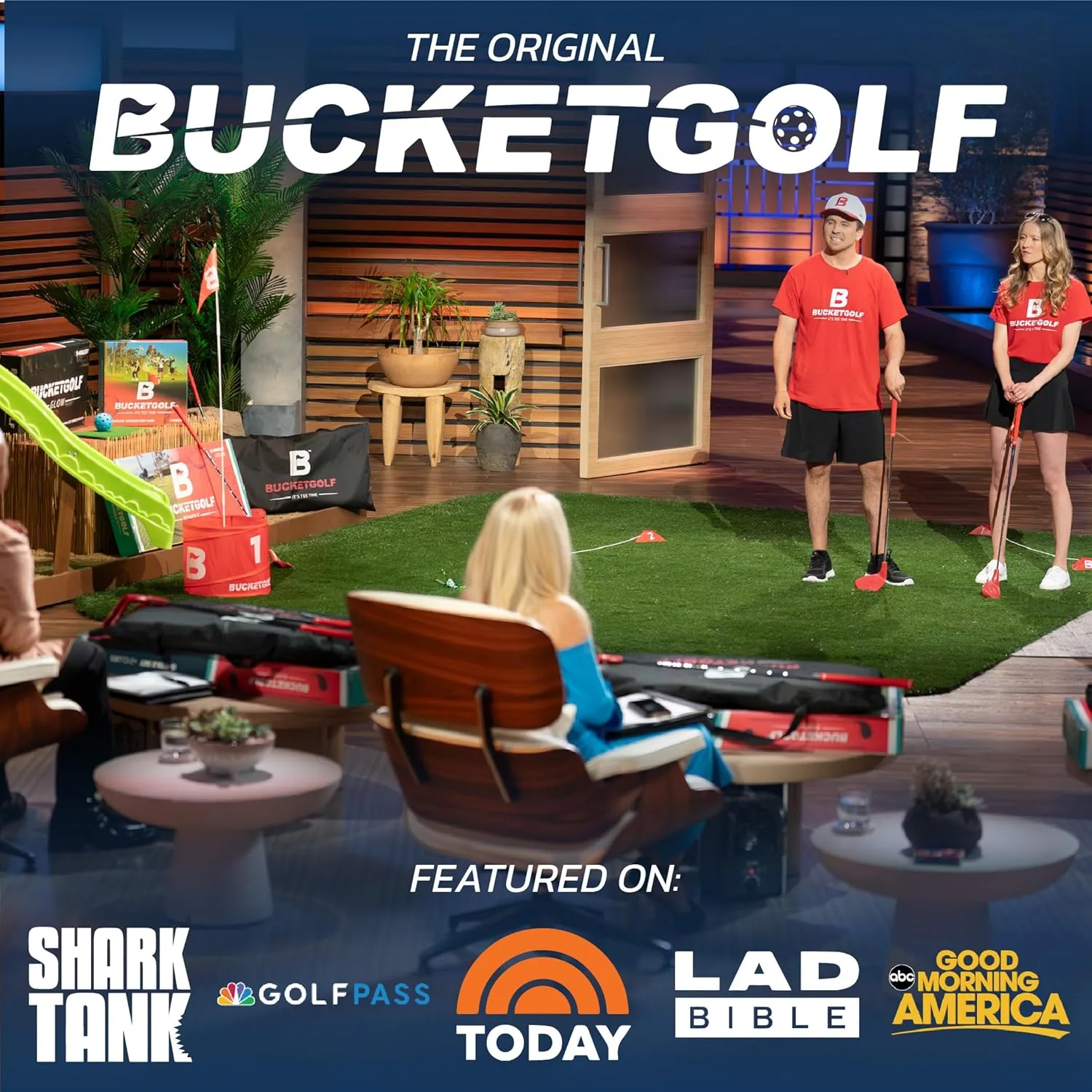 BucketGolf Club - Backyard Outdoor Golf Club with Oversize Club Head to Play BucketGolf, Hit Plastic Or Foam Golf Balls in Grass, Parks, Yards