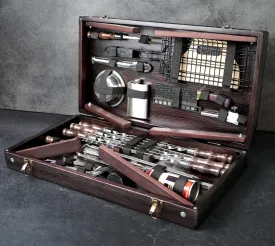 “Chameleon" Camping Accessories BBQ Skewers Set  in a Wooden Case - Table, 34 items