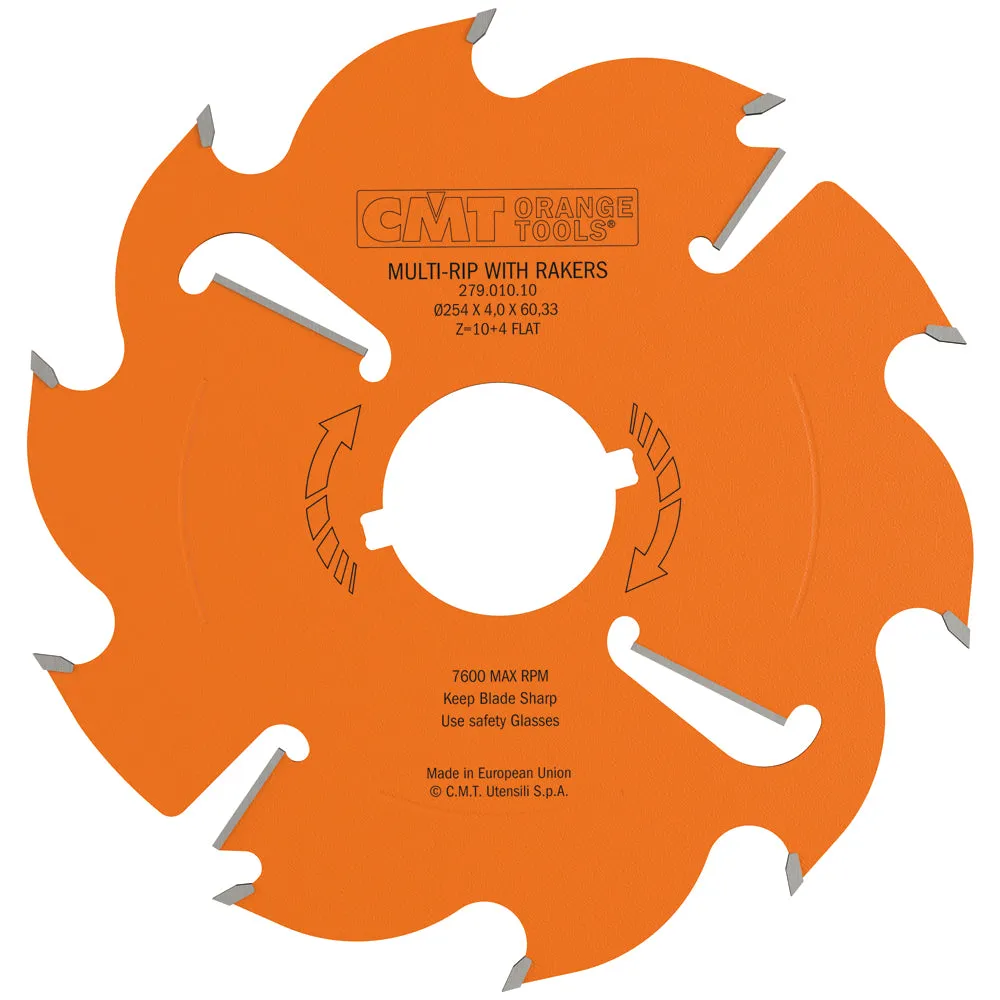 CMT Orange Tools 279.010.10 MULTI-RIP W/RAKERS 10”x0.157’’/0.098’’x2-3/8’’  T=10 4 FLAT