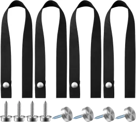 CODREE 4-Piece Pontoon Boat Ladder Strap - 18 Inch UV-Resistant, Snap & Screw Stud Fasteners - Secure Your Folding Boat Ladder