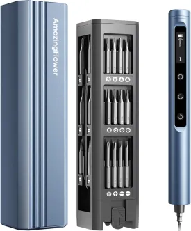 Cordless Electric Screwdriver, Precision Screwdriver Set with 42 Magnetic Drill Bits, All-in-One Magnetic Case, 5 Torque Settings, 500mAh Rechargeable Battery, Multi-tool Kit for Phone PC Camera