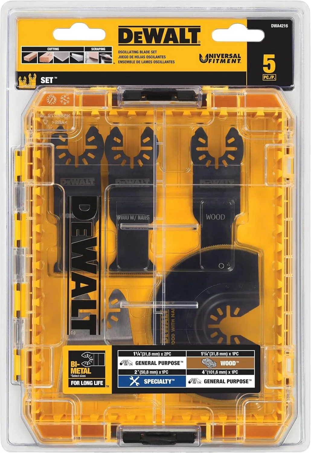 DEWALT Oscillating Tool Blades Kit, 5-Piece (DWA4216)