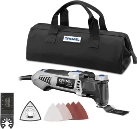 Dremel Multi-Max MM35-02 3.5 Amp Variable Speed Corded Oscillating Multi Tool Kit with 8 Accessories and Storage Bag - Ideal for Metal & Wood Cutting, Grout Removal, and Sanding Applications