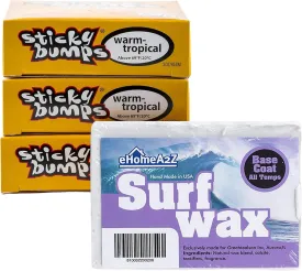 EHOMEA2Z Surfboard Wax Basecoat Bundle with Sticky Bumps Warm Tropical Surf Wax Surfboard Surfing Accessories Surfing Wax (4)
